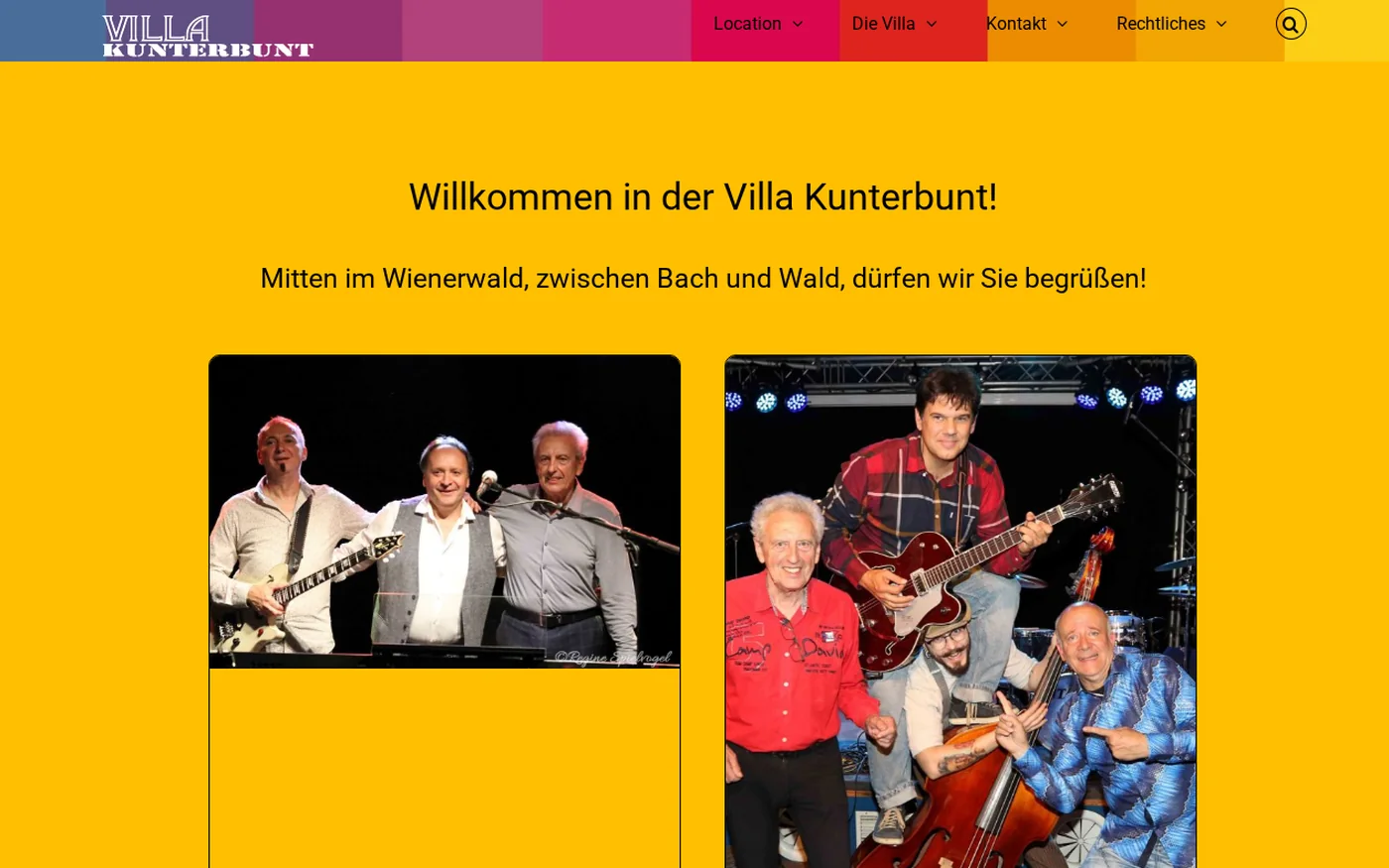 Vorher: bestehende Website von Villa Kunterbunt