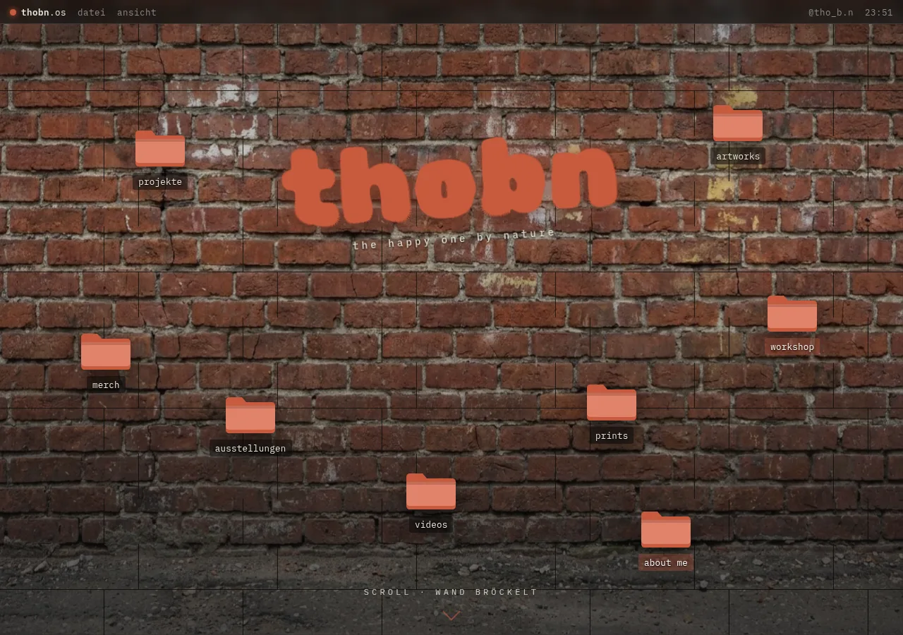 Screenshot von THOBN OS Desktop-Portfolio